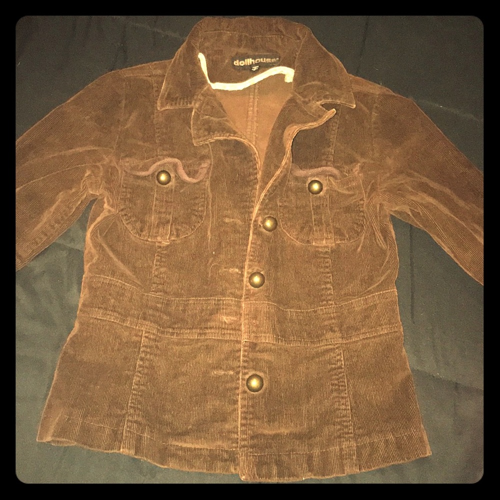 Brown corduroy short jacket